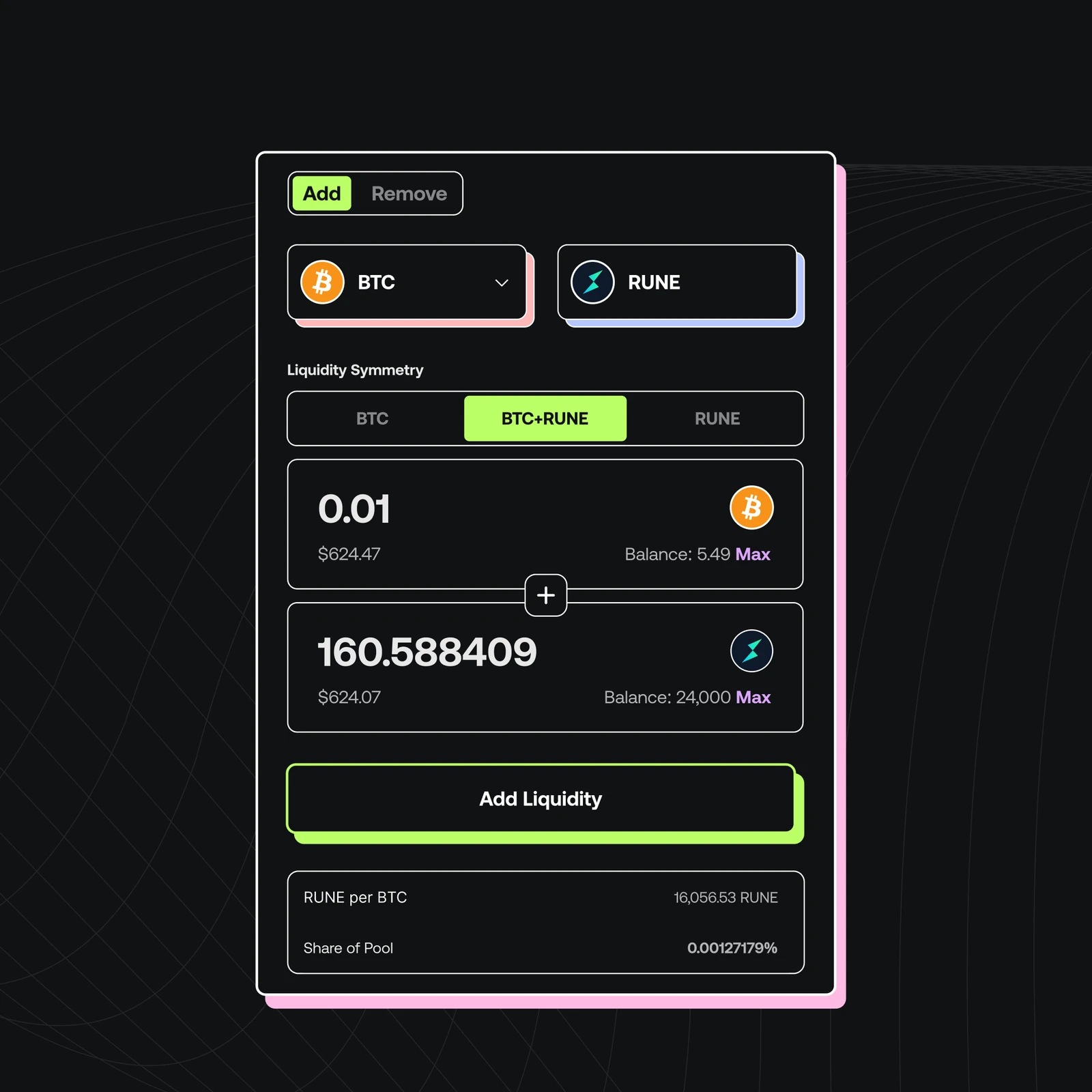 Lends — decentralized finance platform dashboard